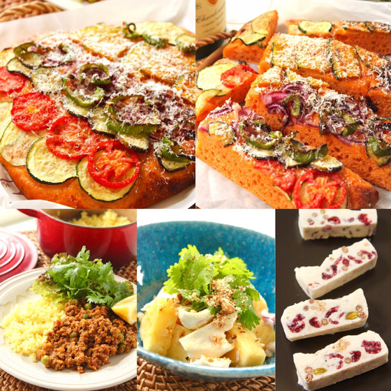 夏野菜とパルミジャーノのフォカッチャ&キーマカレー