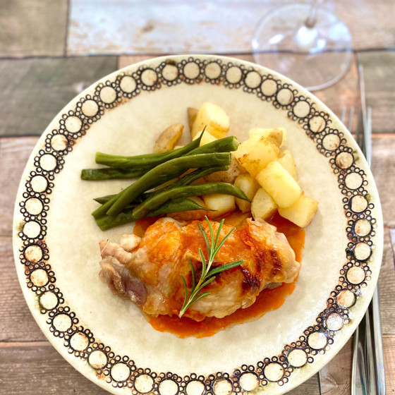 チキンソテー
じゃがいもとインゲンのソテー添え