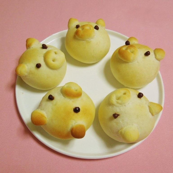 こぶたさんのパン（湯種パン）