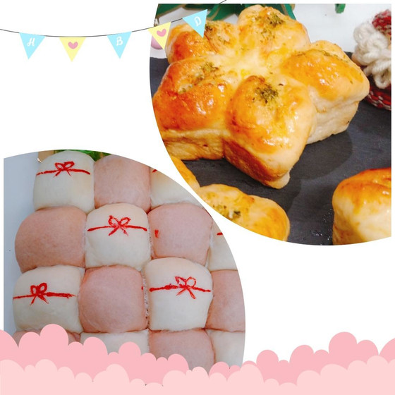 祝！紅白ちぎりパンと桜エビのパンを作りましょう。