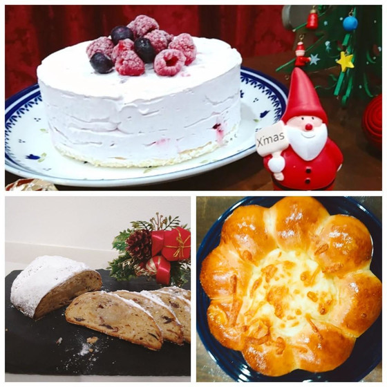 クリスマスに！　チーズフォンデュパン、シュトーレン、アイスケーキ