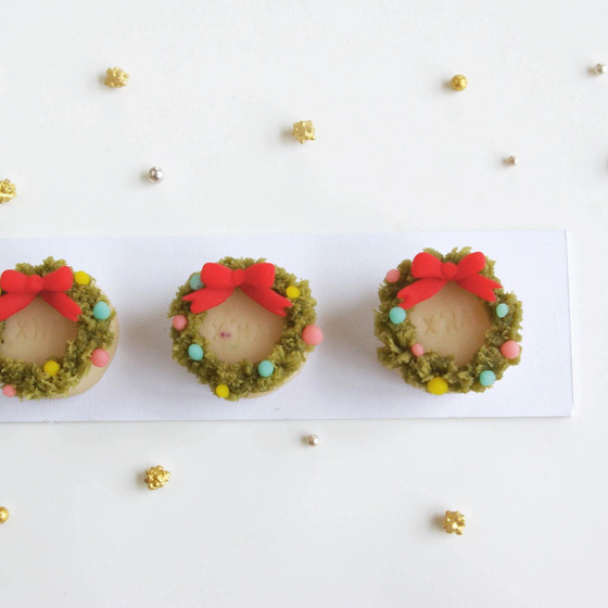 インスタ映え「クリスマスリース」を練り切りで作りますよ。