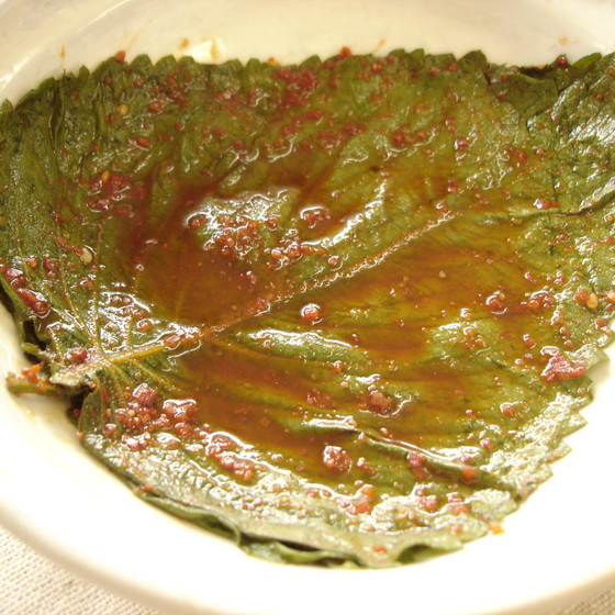 由季家手作りキムチ教室【エゴマの葉の醤油漬けキムチ】