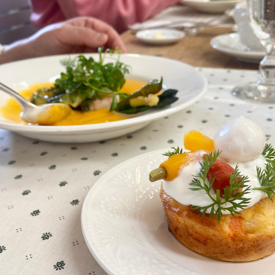 塩味のキャロットケーキと季節のおもてなしポタージュ