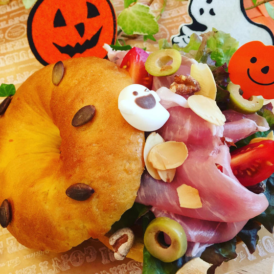 10月パン教室『ハロウィン♡かぼちゃベーグル』