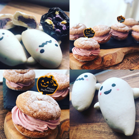 10月ハロウィン『おばけクリームパン＆ショコラブッセ』