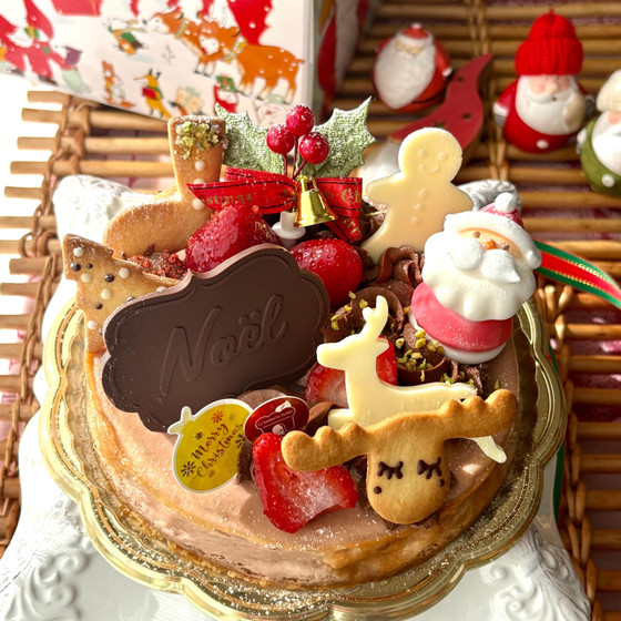 12月クリスマスレッスン【お菓子】『フランボワーズショコラのクリスマスケーキ』