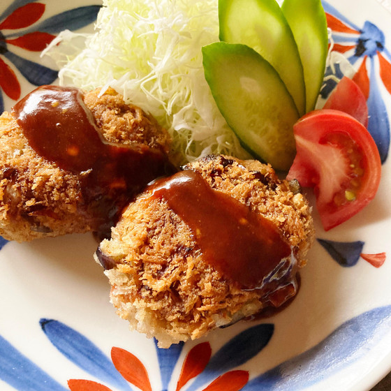 季節野菜たっぷりメンチカツ定食レッスン