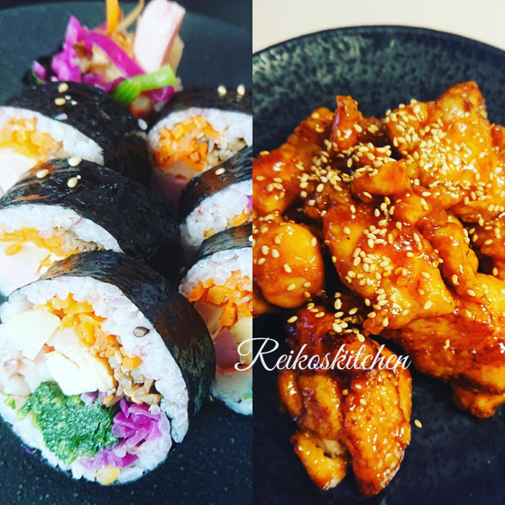 韓国のり巻きキンパとヤンニョムチキンレッスン