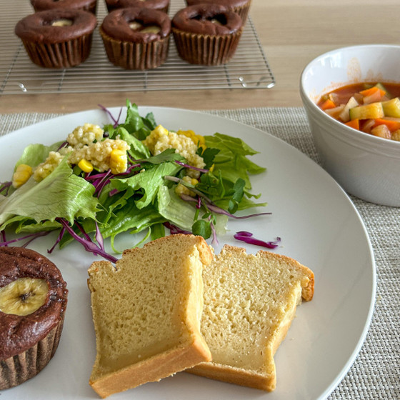 雑穀の豊かな栄養でグルテンフリーをもっと美味しく！ひよこ豆ブレッドとバナナマフィンレッスン