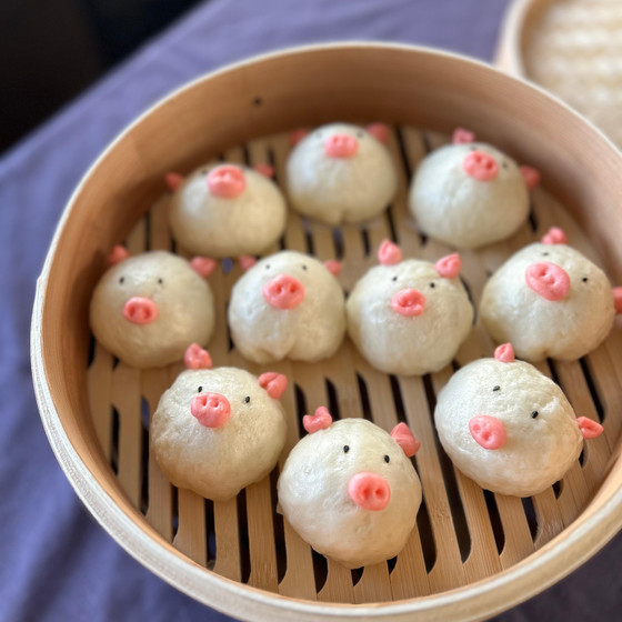 イーストで作る豚さんまん