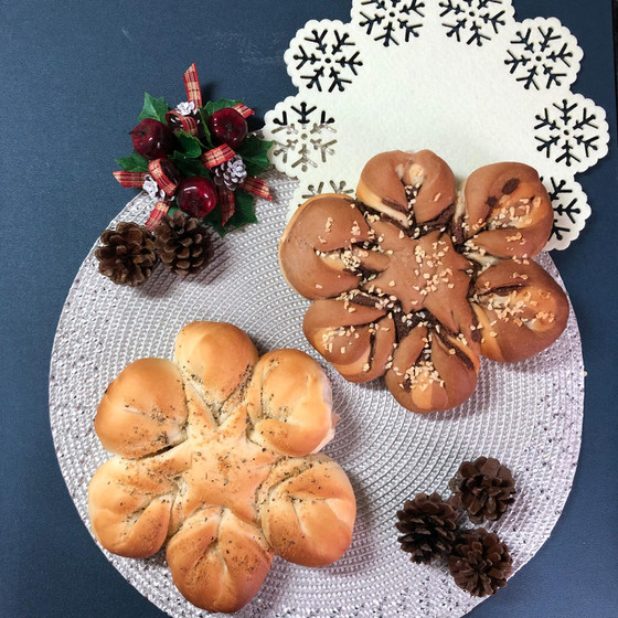 雪の結晶パン