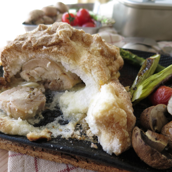 １２月【オンラインA1】鶏もも肉の塩釜焼き、他１品