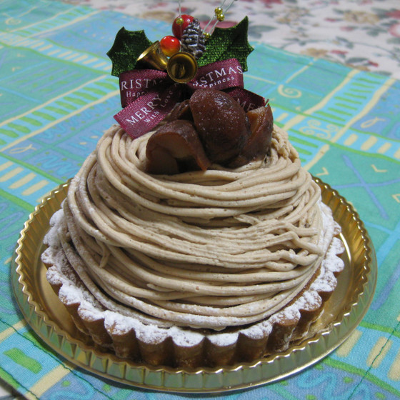 今年のクリスマスケーキはモンブランタルト♪