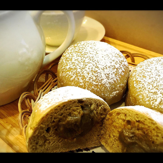ほうじ茶クリームパン【白神こだま酵母】