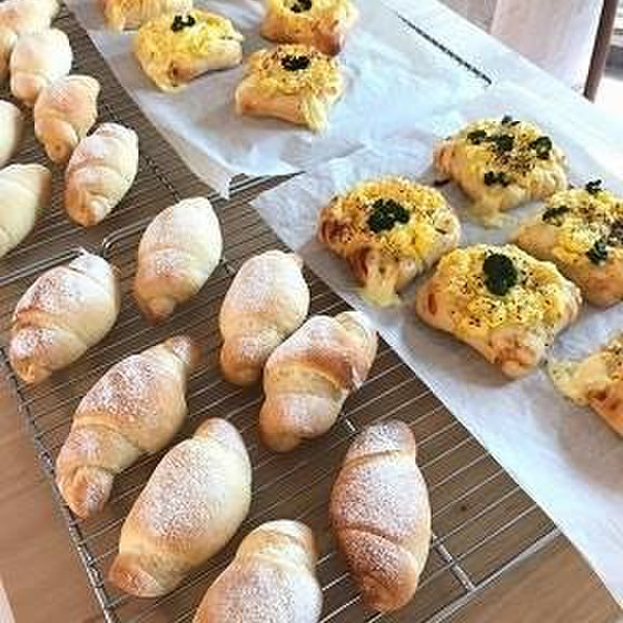 クリームロールぱん・たまごぱん(ホシノ天然酵母)