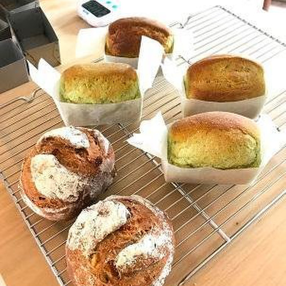 ナッツとフルーツの全粒ぱん・チーズ入りほうれん草ぱんﾎｼﾉ