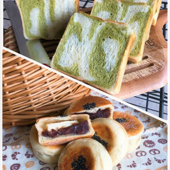 マーブル食ぱん・クリームチーズ入りあんぱん(ドライイースト)