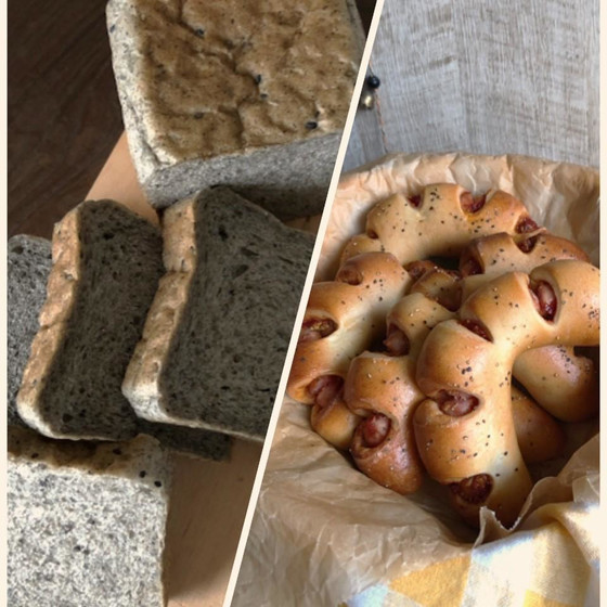 ごま食ぱん・ソーセージのぱん(ホシノ天然酵母)