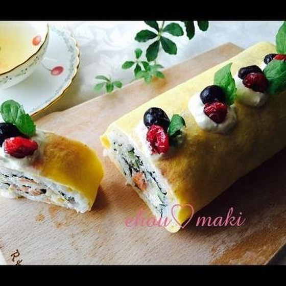 おもてなし・レッスン（洋風ロールケーキ寿司）