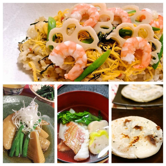 【Aメニュー】春を彩るちらし寿司＆冷凍保存可能！梅が枝餅