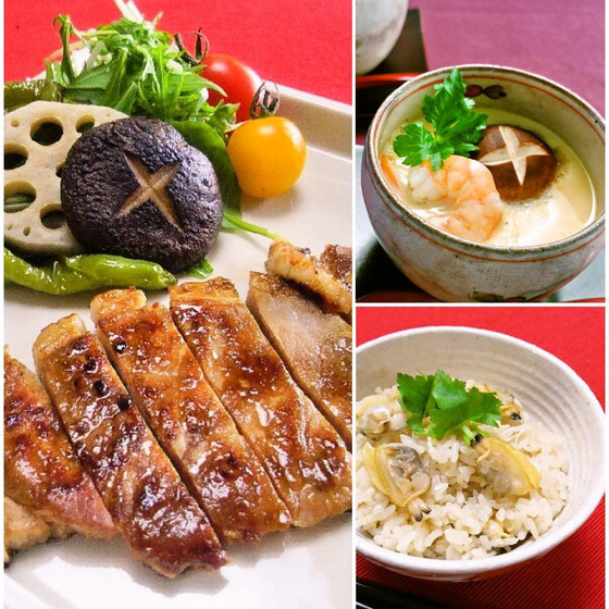 【B】簡単出汁とりレッスン☆誰でも作れる、蒸し器不要の茶碗蒸し＆超柔らか豚の味噌焼きは定番おかずにピッタリ！茶碗蒸しのハードルが下がります。