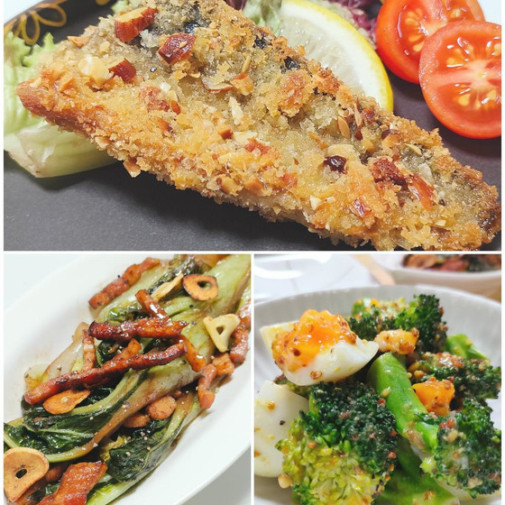 【A】魚料理のレパートリーを増やすレッスン☆　魚の切り身を香ばしくアレンジ！魚のアーモンド焼き　＆ブロッコリーの絶妙な茹で方、白菜の珍しい切り方レッスン