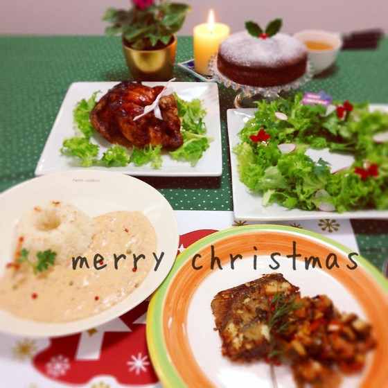 クリスマスローストチキンディナー♪