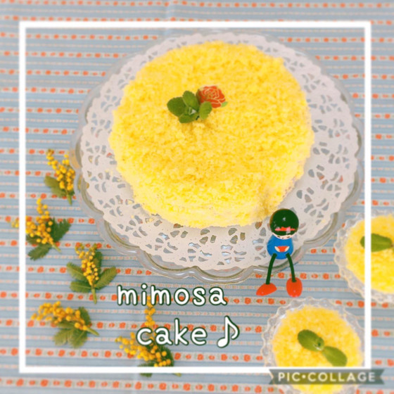 ｗレッスン　ミモザケーキ♪