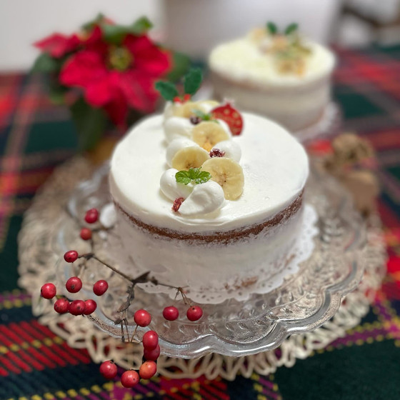 クリスマス　ネイキッドケーキ