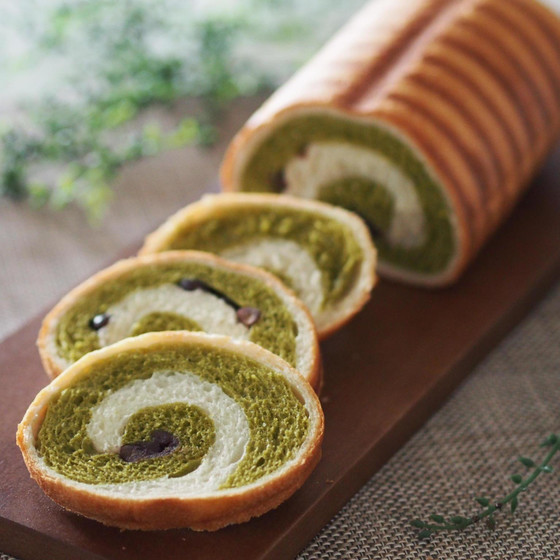 「抹茶のうずまきラウンドパン」
