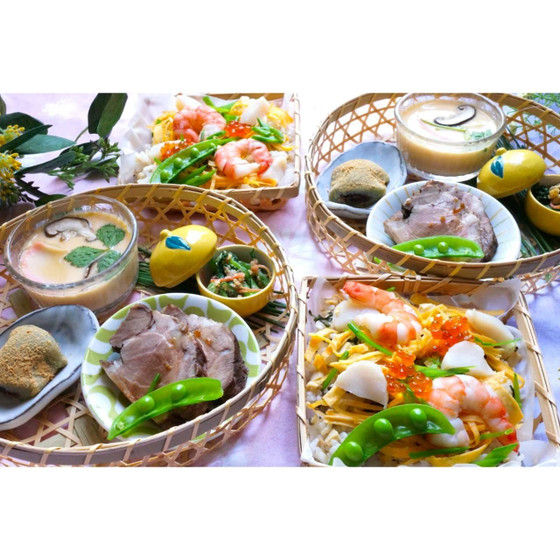 桃の節句やお祝いの日ぴったり【ちらし寿司】を含む5品和食レッスン