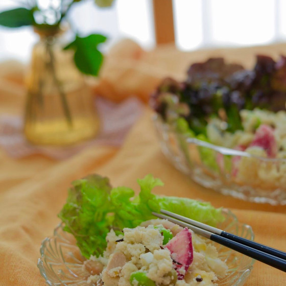 おからとお豆の甘酒サラダ