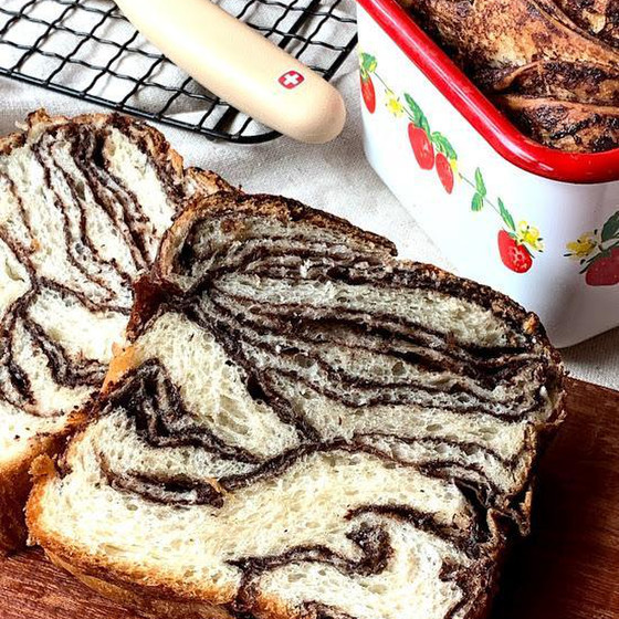 【オンライン：イースト】ホーローチョコマーブル食パン