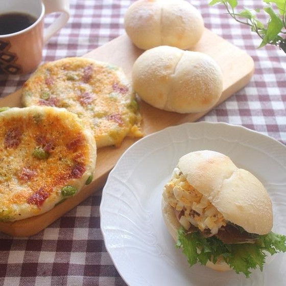 白パンと枝豆チーズの平焼きパンレッスン（初級レッスン）