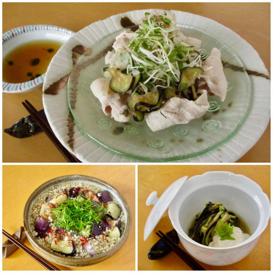 旬野菜、茄子を使って３品、レパートリーが増える家庭和食（デモンストレーション　オンラインレッスン）