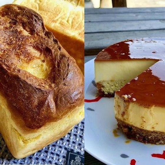 プリンケーキとバタートップ食パンの会