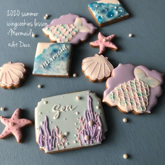 8月のアイシングクッキーレッスン＜マーメイド＞