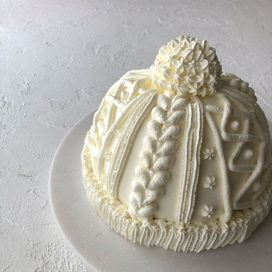 ニット帽ケーキレッスン