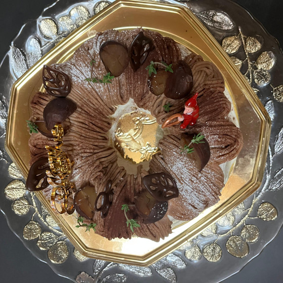 リースモンブランクリスマスケーキレッスン