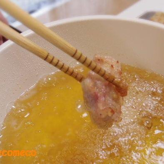 米粉de鶏のから揚げ＆クラムチャウダースープ