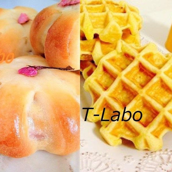 天然酵母で「桜あんパン」と「ベルギーワッフル」