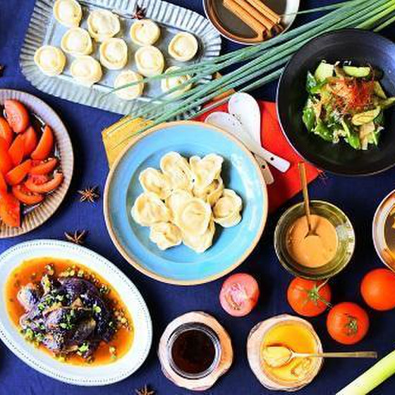 生地から作る♪もちもち水餃子と手作りラー油　全７品