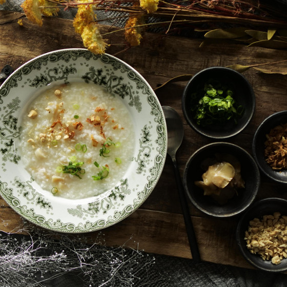 乾燥魚介で作る中華粥