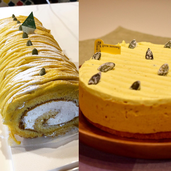 かぼちゃのロールケーキ&レコルト