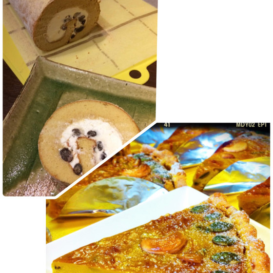 定番Wレッスン　パンプキンパイ＆大納言ときな粉のロールケーキ