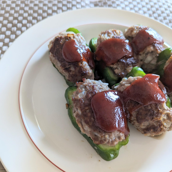 みんな大好き！ピーマンの肉詰め・フルーツ白玉