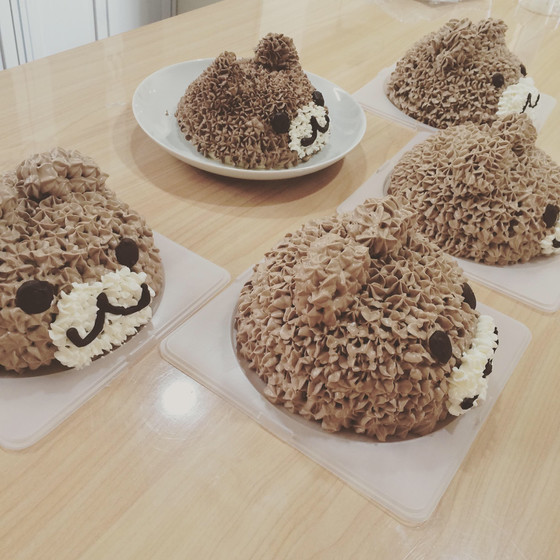 くまさんのデコレーションケーキ 16cmホール程度