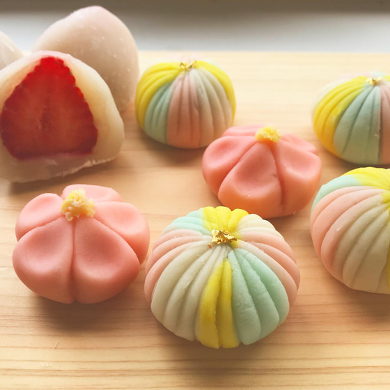 春の和菓子＜練り切り（桜・手毬）苺大福＞（平日）