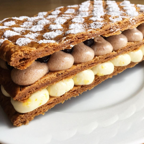 季節のフランス菓子　『栗とオレンジのミルフィーユ』